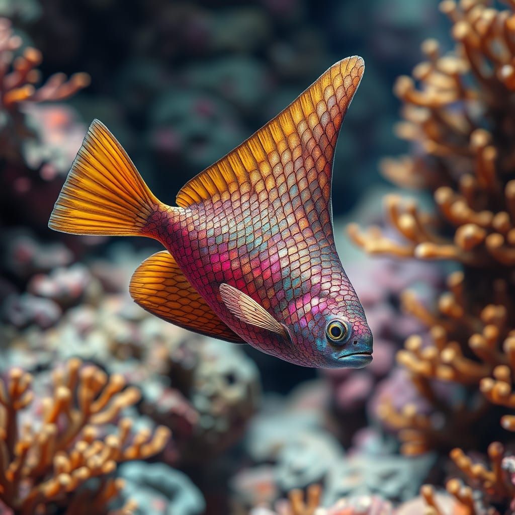 Vibrant Fish Swimming in Coral Reef