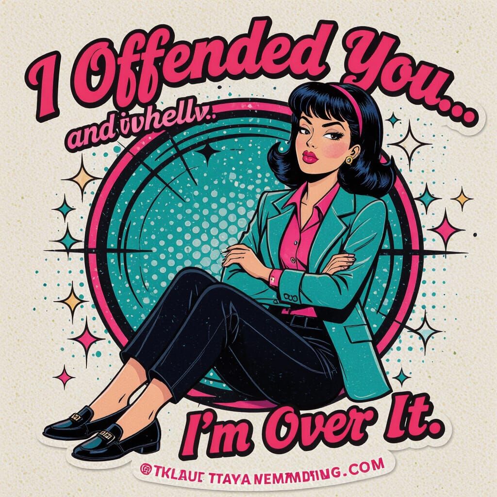 Sarcastic 60s Ad Woman Sticker Design