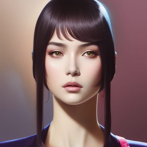 Elegant Girl in Urban Outfit: Digital Fan Art