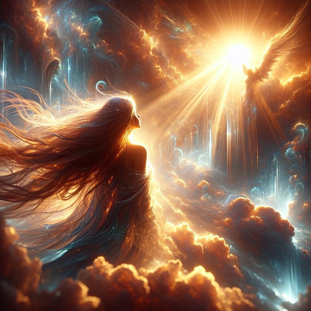 Radiant Figure Bathed in Divine Light: Fantasy Concept Art