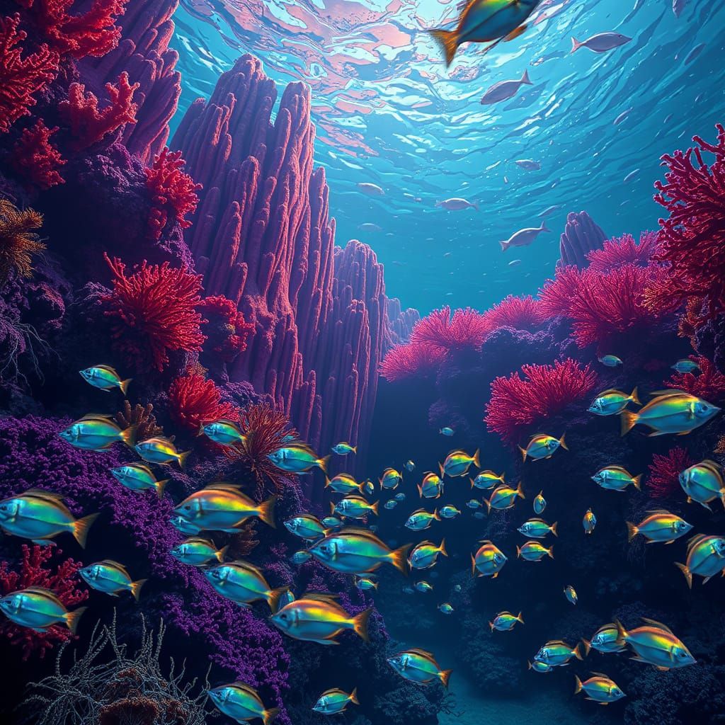Twilight Zone Ocean Floor: A Photorealistic Underwater Scene
