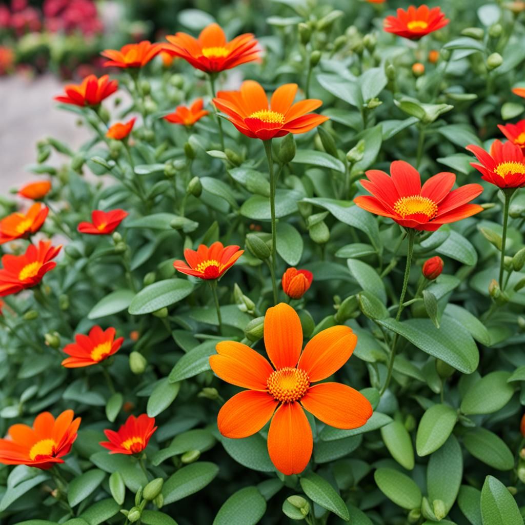 Vibrant Orange and Red Flower in Bloom