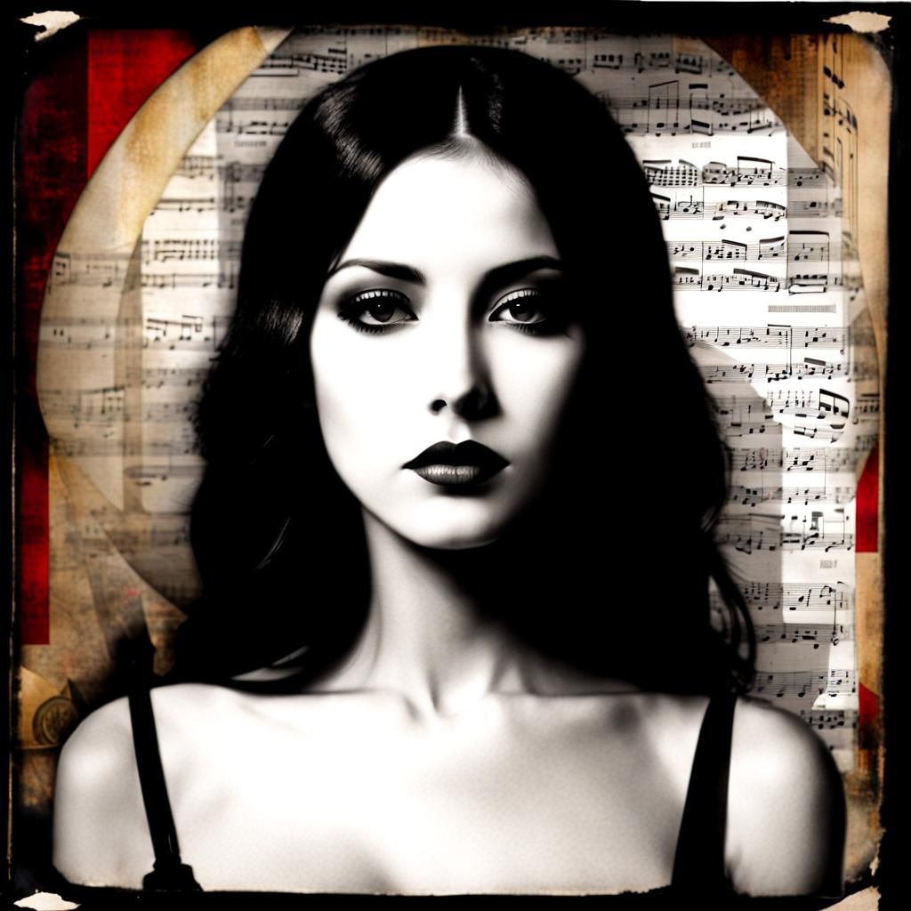 Surreal Grunge Portrait in Mixed Media Collage