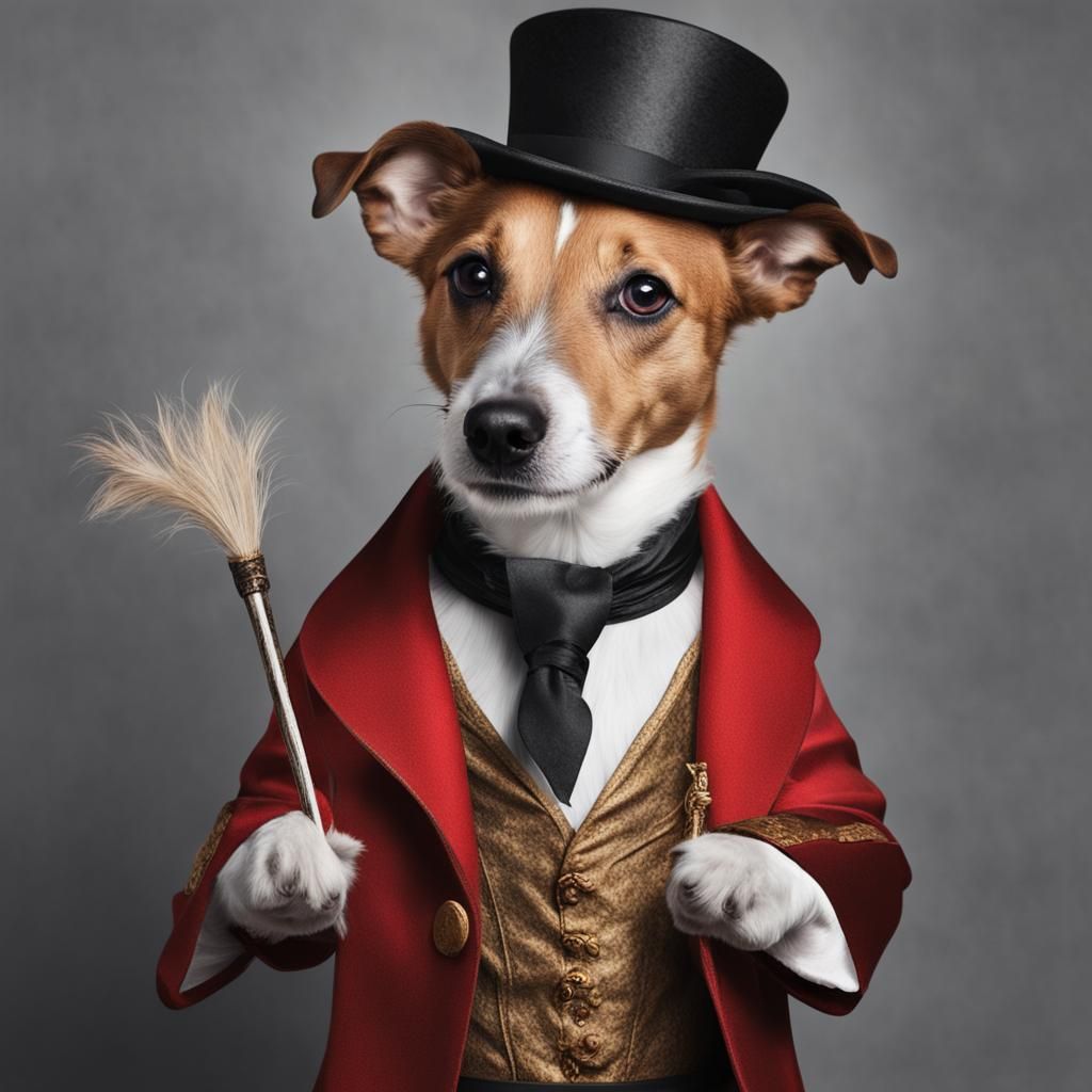 Jack Russell Terrier as Magician Portrait
