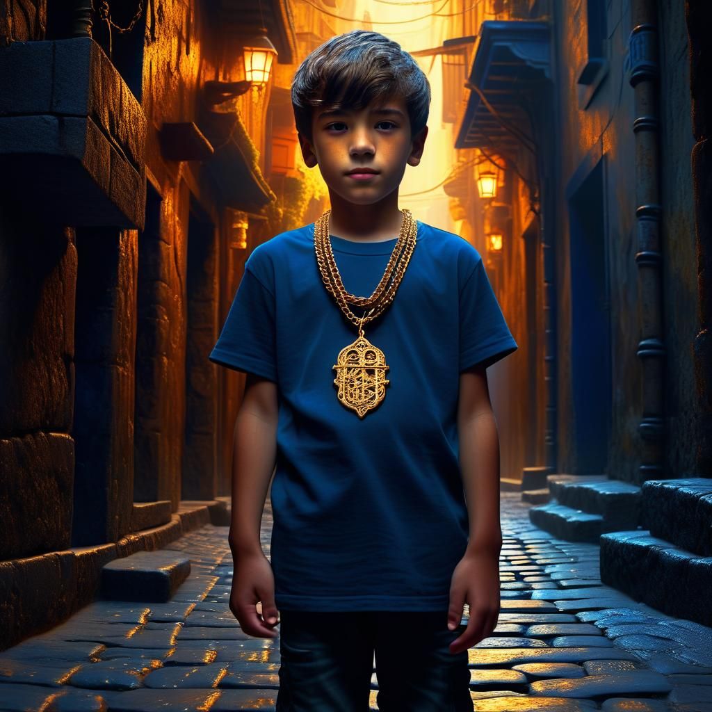 Cool Kid in Mystical Alleyway: Fantasy Matte Painting