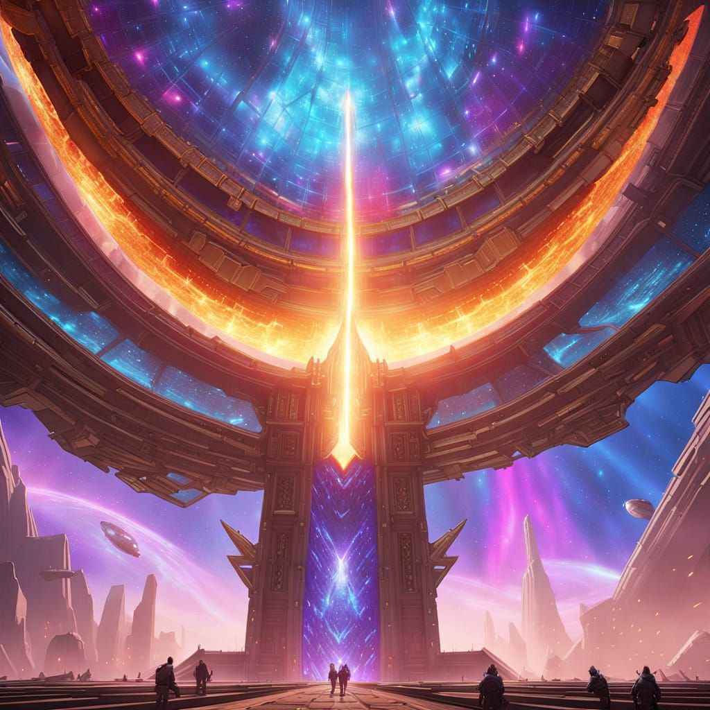 Starship Emerges from Shattered Reality Portal