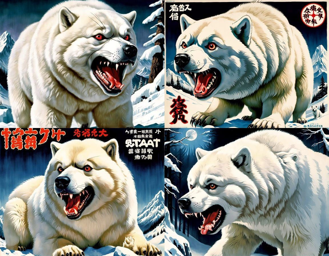 Surreal Horror Creature in 1970s Movie Poster Style