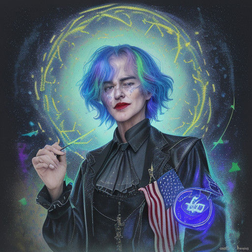 Futuristic Joker's Futurist Masterpiece in Neon Noir Style