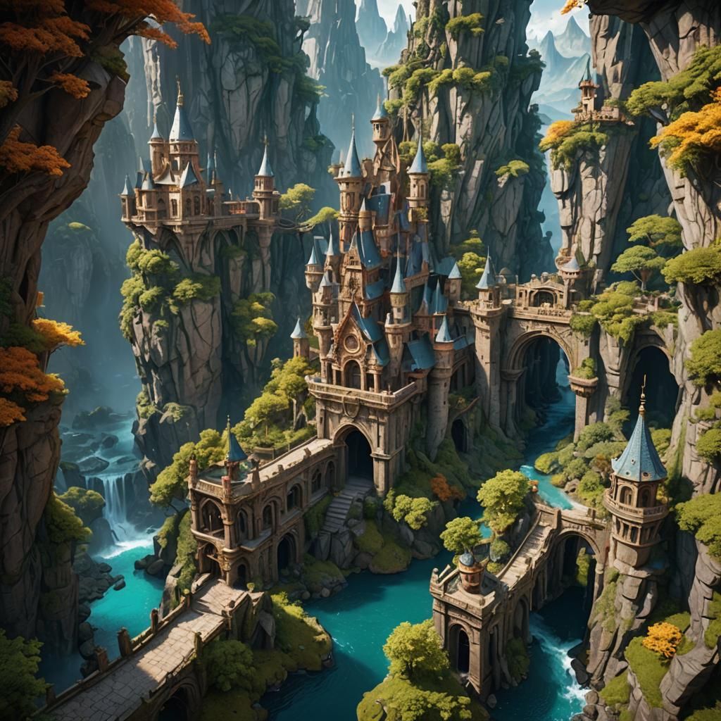 Fantastical Matte Painting with Deep Color, 8K