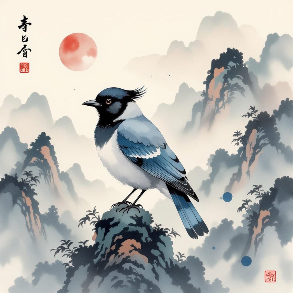 Mockingjay Art: Feathers Transform into Celestial Ink Patter...