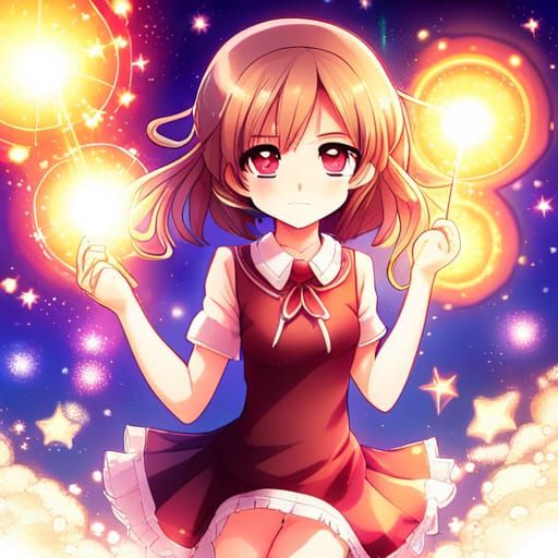 Sparkling Anime Girl in Key Visual Style