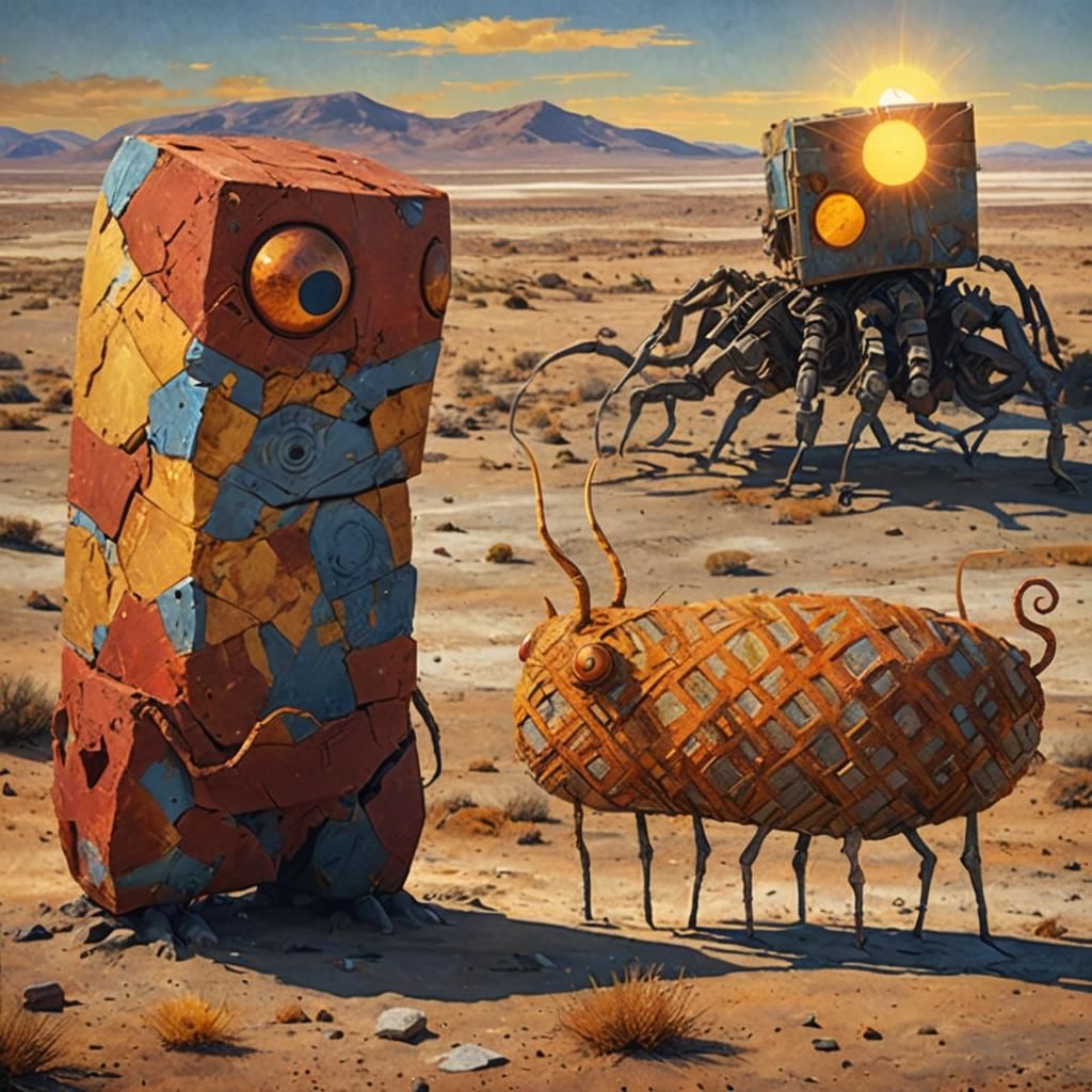 Desolate Landscape with Grumpy Creature: Digital Concept Art