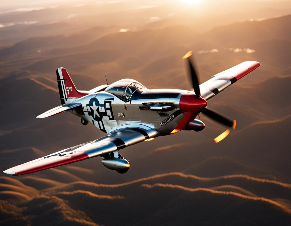 P-51 Mustang Aerial Acrobatics at Magic Hour