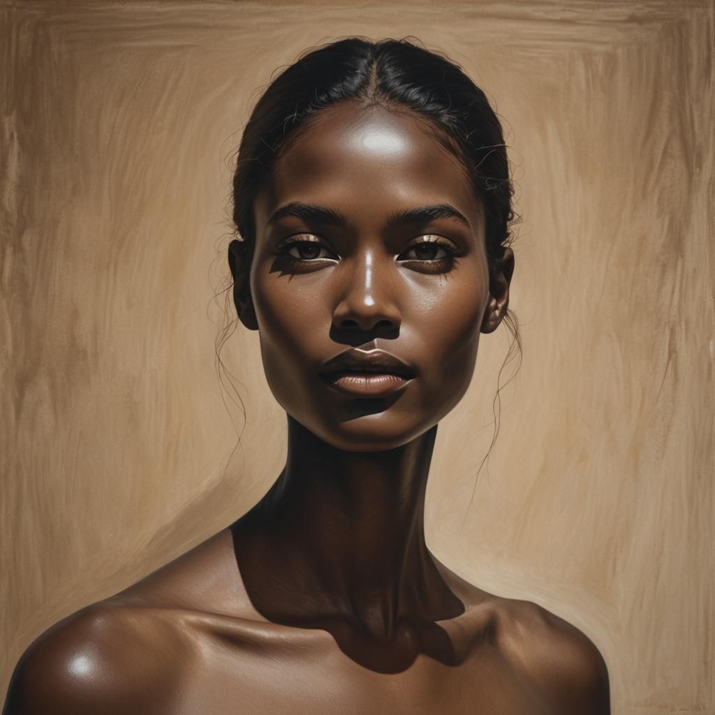 Minimalist Bronze Beauty in Shadow