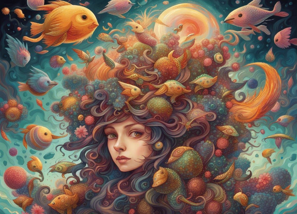 Chasing Dreams: Psychedelic Neon Fantasy Painting