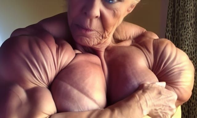 Extremely Muscular Female Bodybuilder Grandma