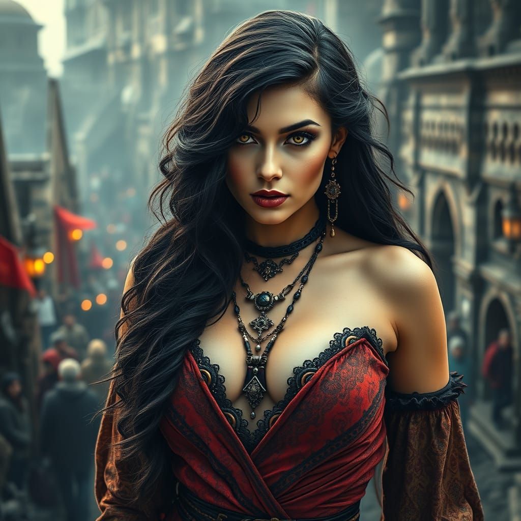 Noir Saxon Vampire in Gothic Fantasy Style