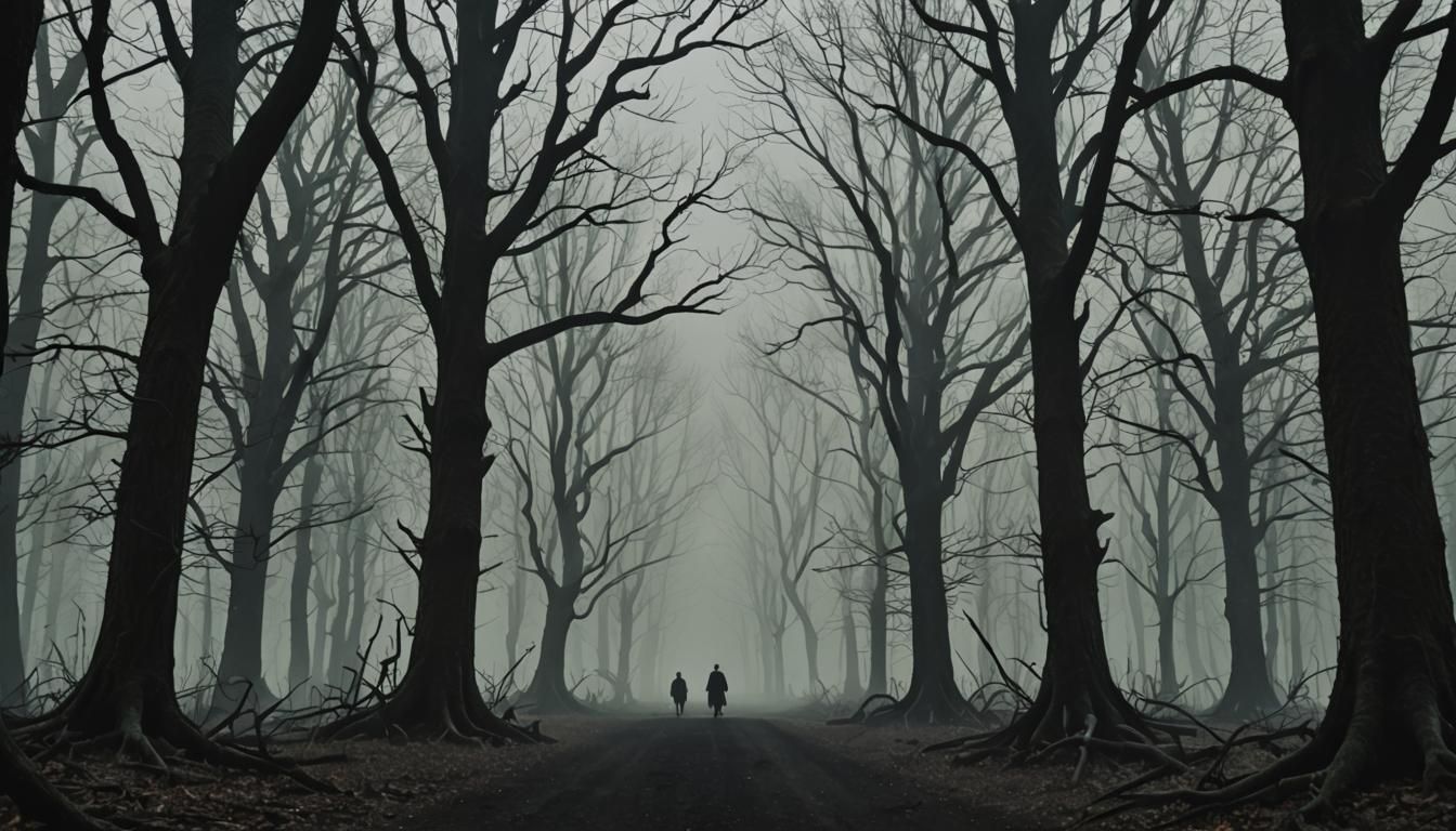 Cursed Forest: Macabre Cult Ritual in Dark Fantasy Art