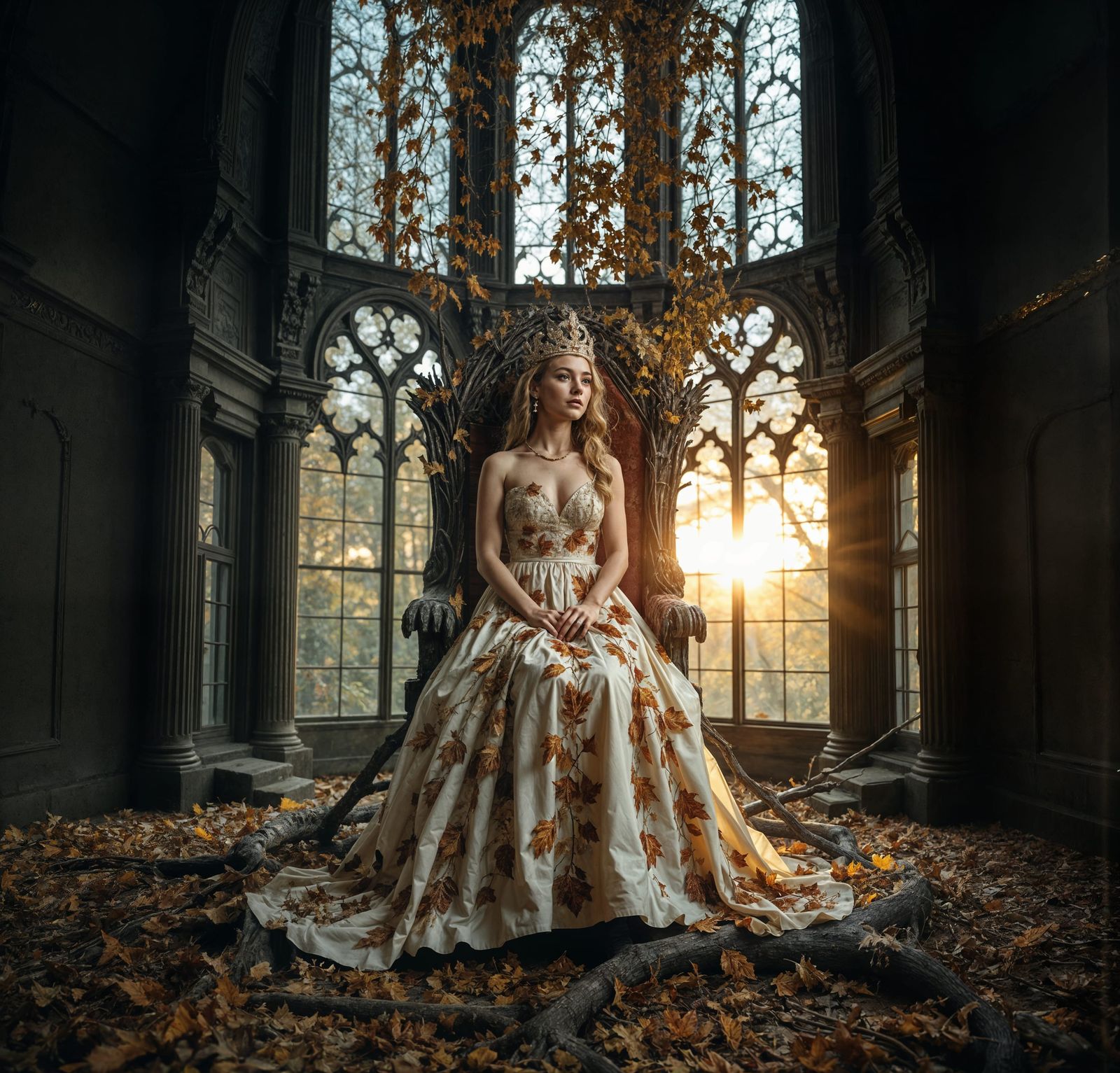 Queen of Autumn Harvest in Enchanting Tree Castle