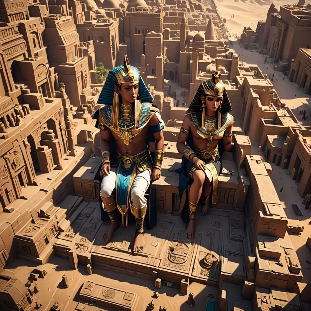 Egypt in Detailed 3D Anime Art Style