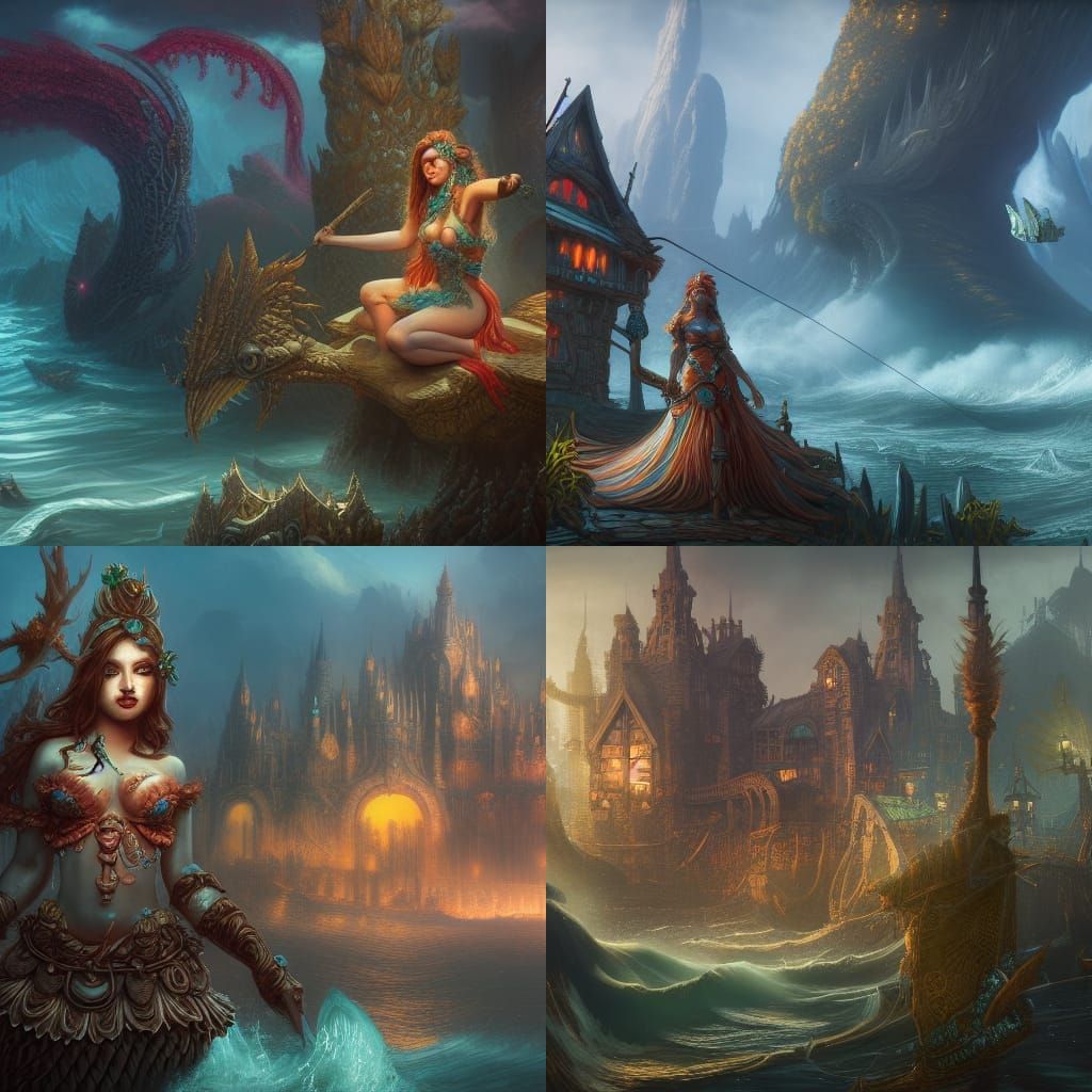 Fantastical Man Maid Concept Art in Deep Color