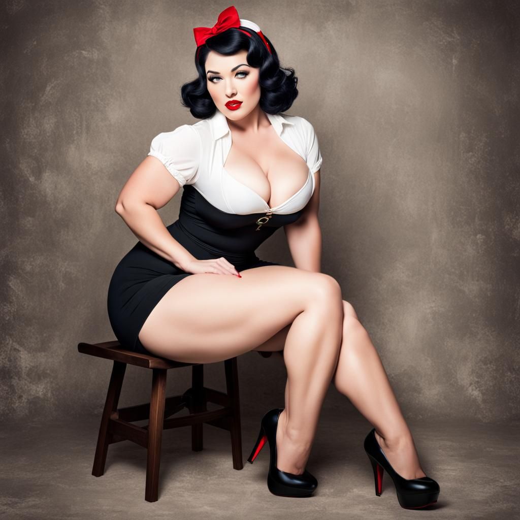 Snow-white as a pin-up woman