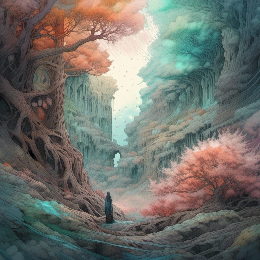 Pastel Dreamscape: Hyper-Realistic Digital Illustration