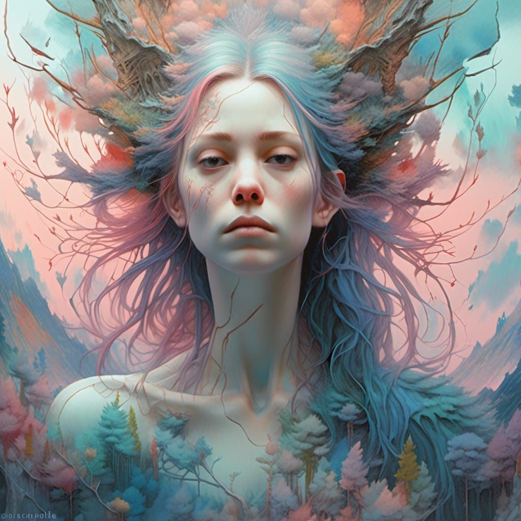 Pastel Dreamscape: Hyper-Realistic Digital Illustration