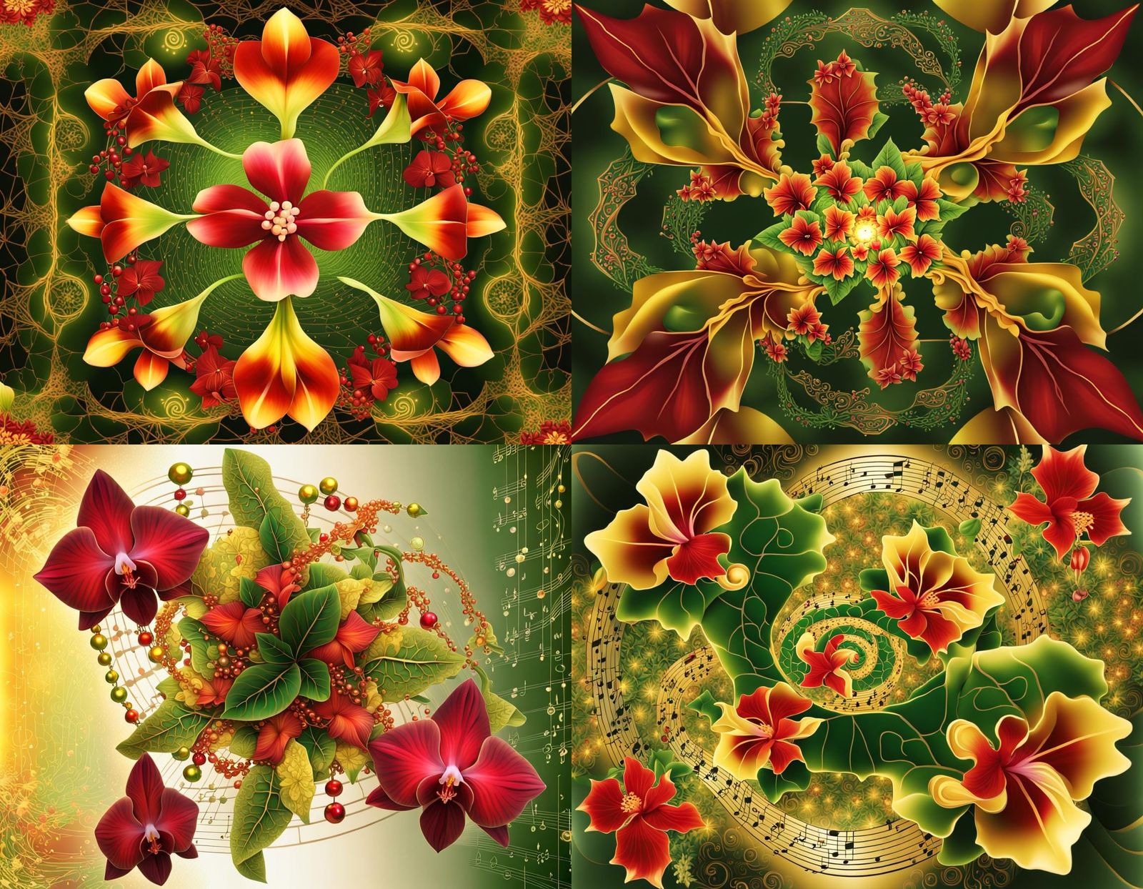 Orchid Bonsai with Geometric Patterns in Photorealistic Styl...