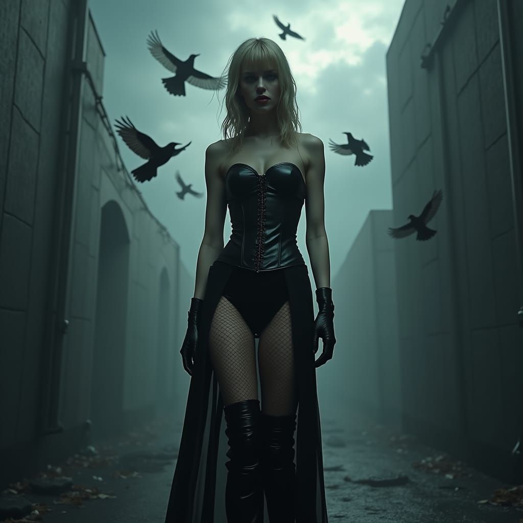 Taylor Swift as Gothic Prison Guard in Dark Fantasy
