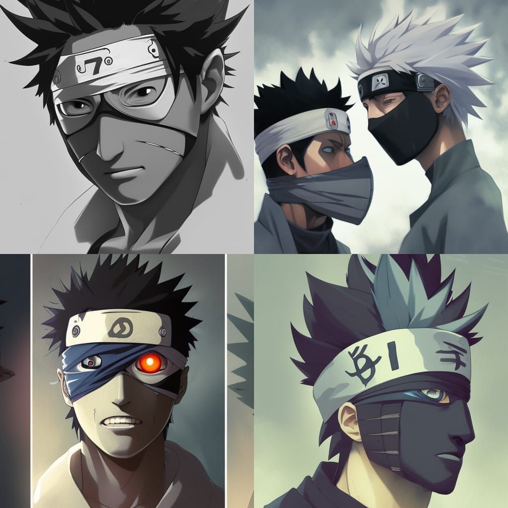 Kakashi and Obito: Hyperdetailed Artgerm-Style Portrait