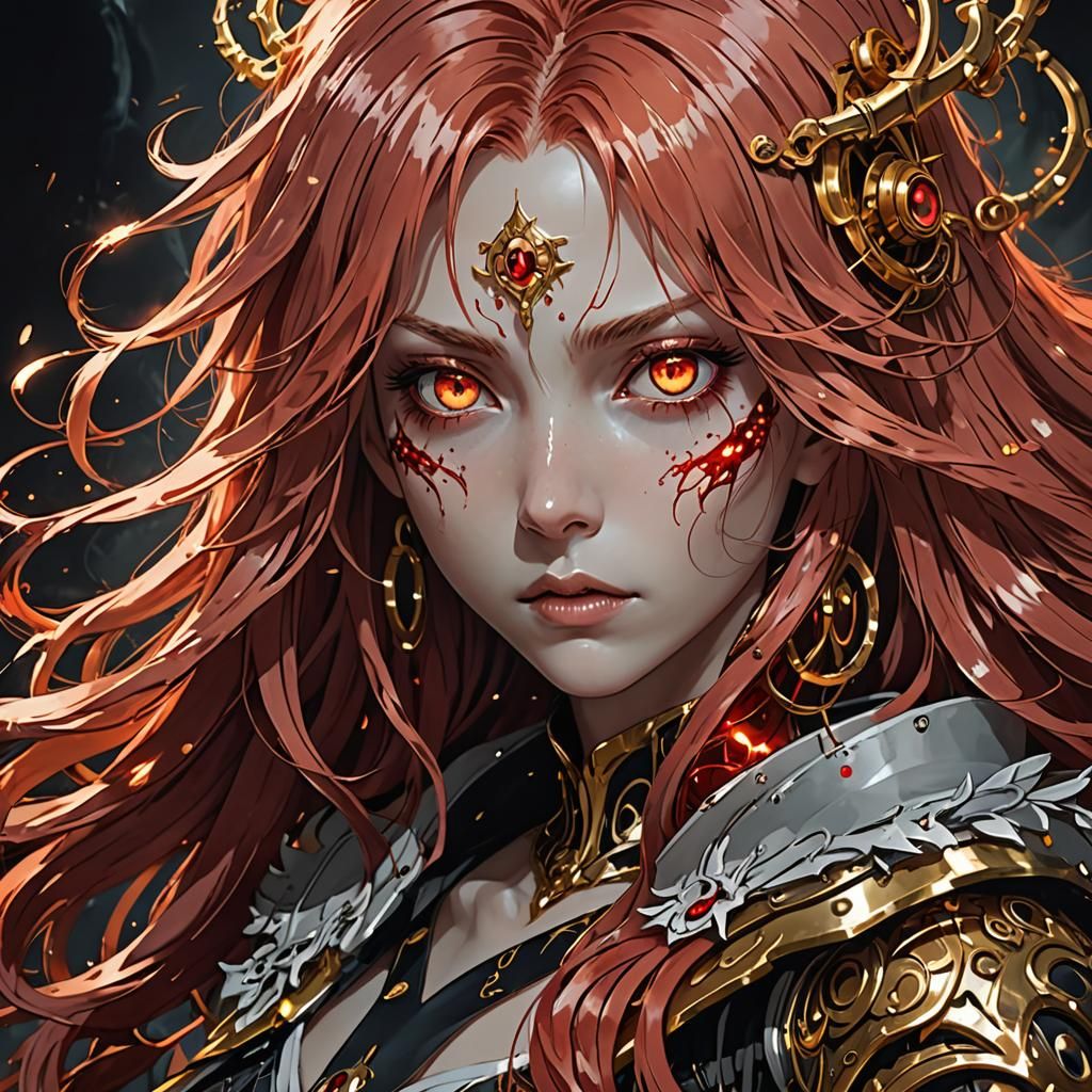 Eerie Anime Portrait in a Mystical Realm