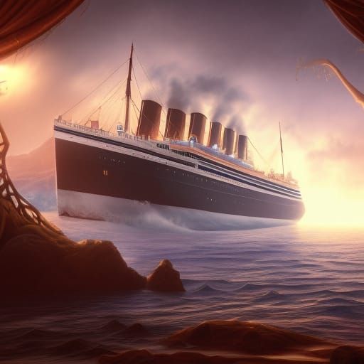 Fantastical Magic Titanic Painting in Deep Color