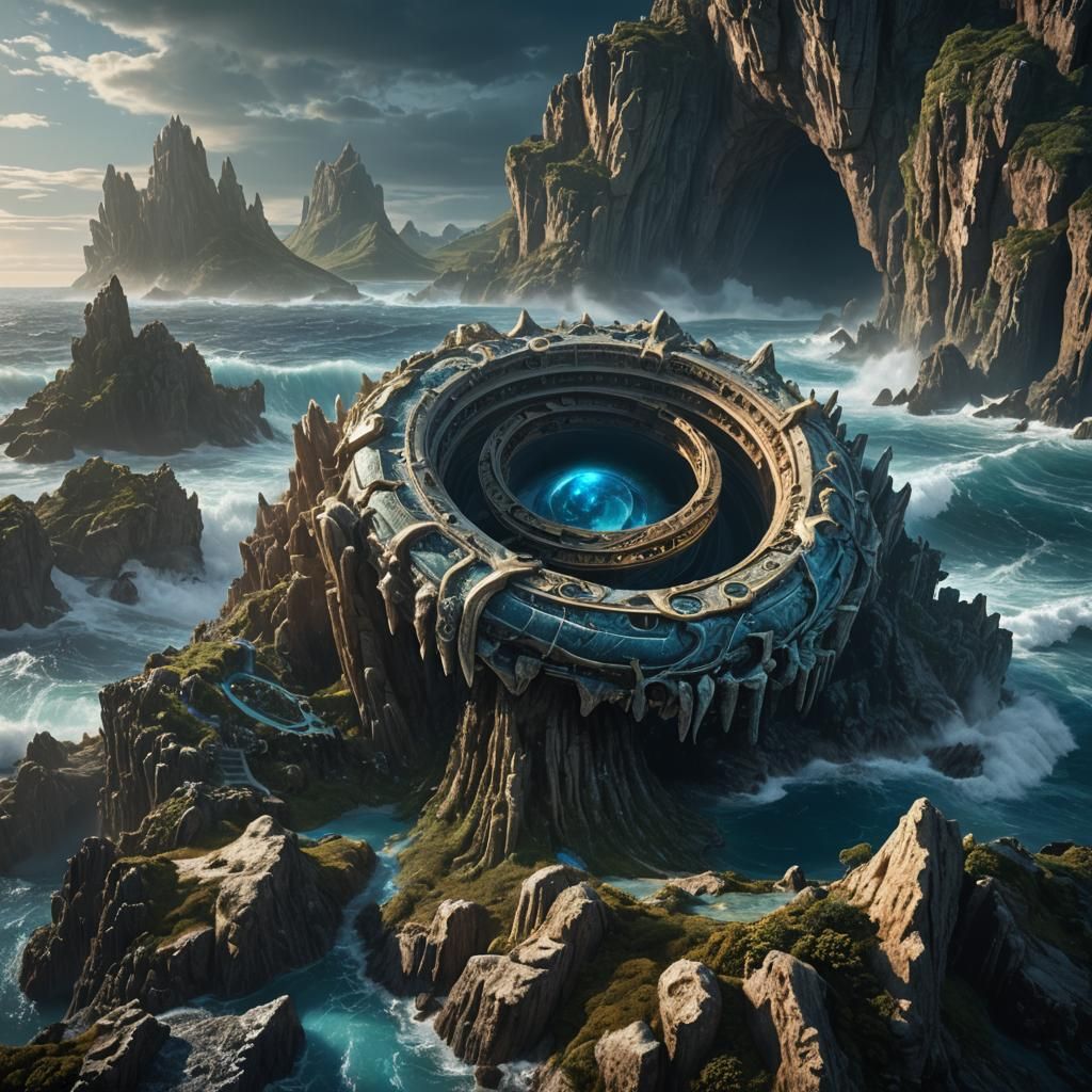 Triton Emerges from Blue Ocean: Digital Matte Painting