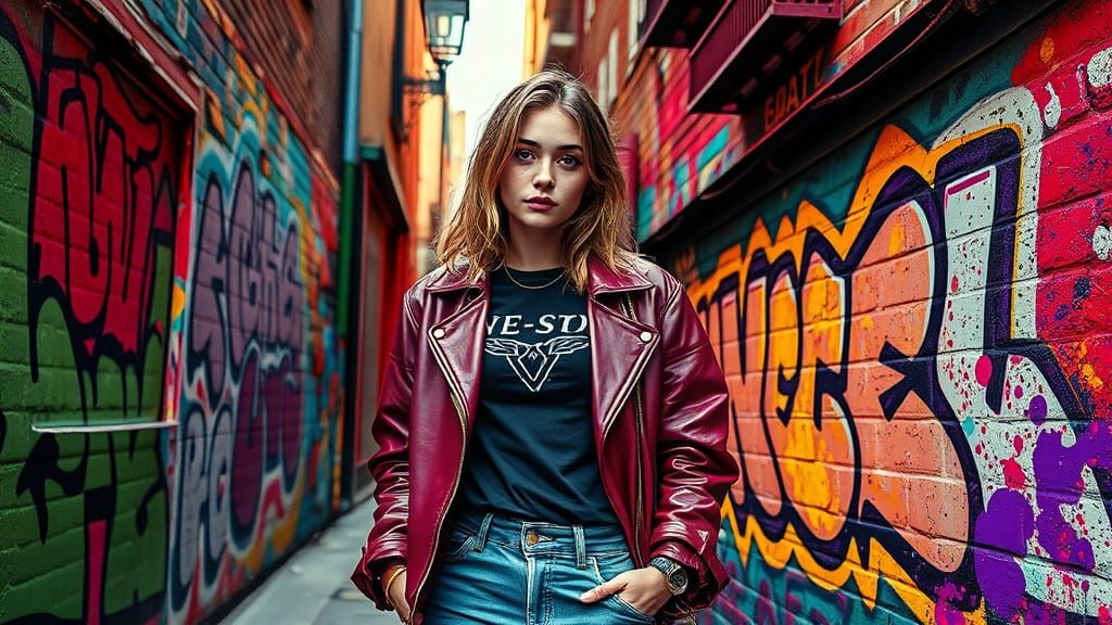 Vibrant City Portrait in Polychromatic Style