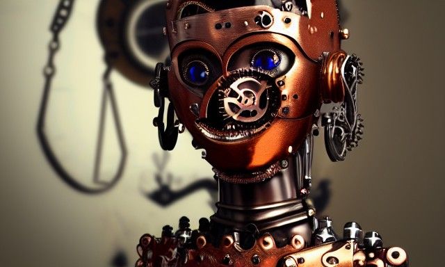 Clockwork Vampire Woman: Steampunk Automaton Portrait