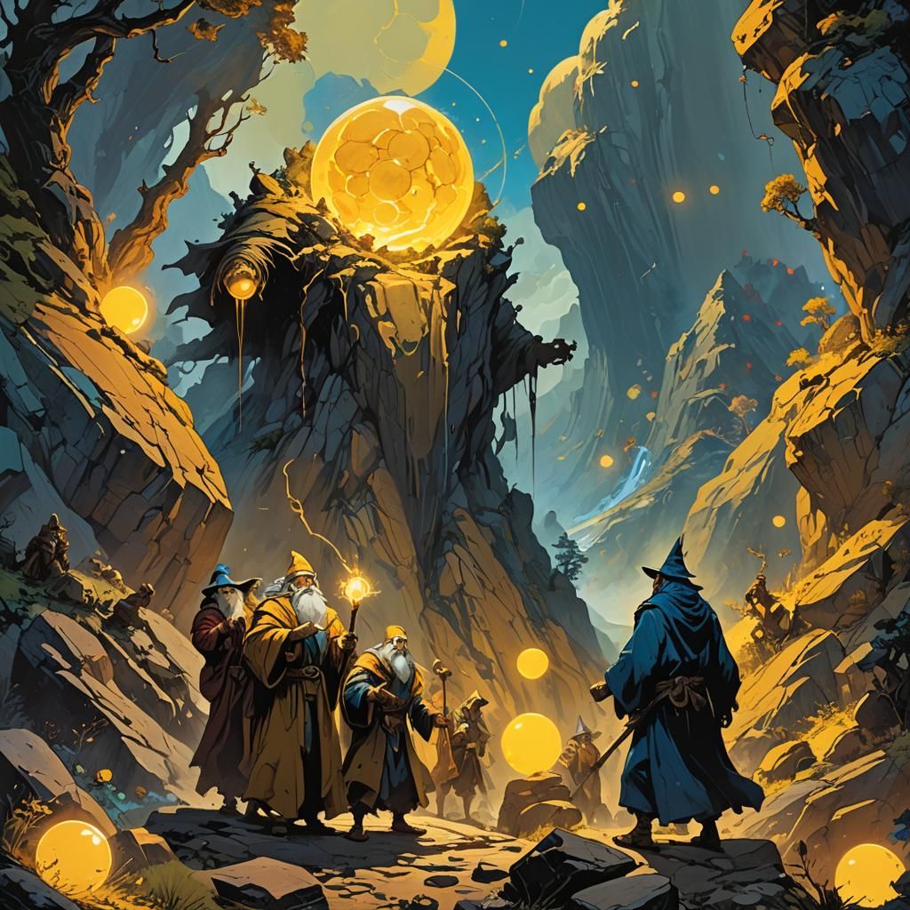 Wizard's Protection: A Fantasy Illustration in Frazetta Styl...