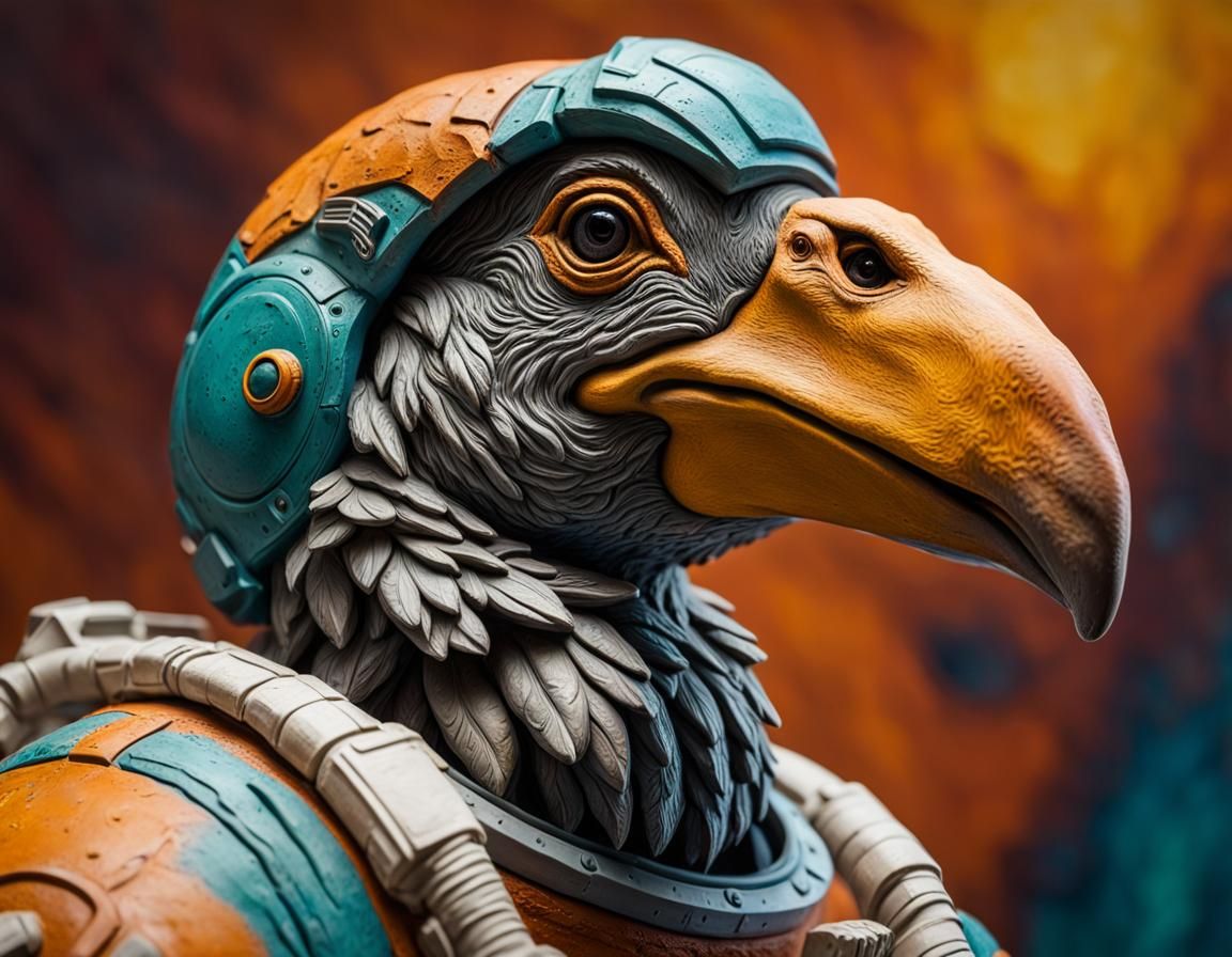 A dodo clay astronaut
