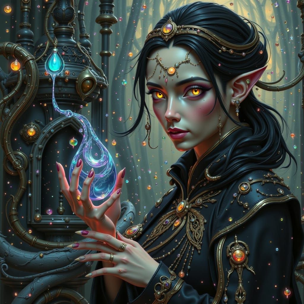 Aether-Blooded Elf Portrait with Magic Eye