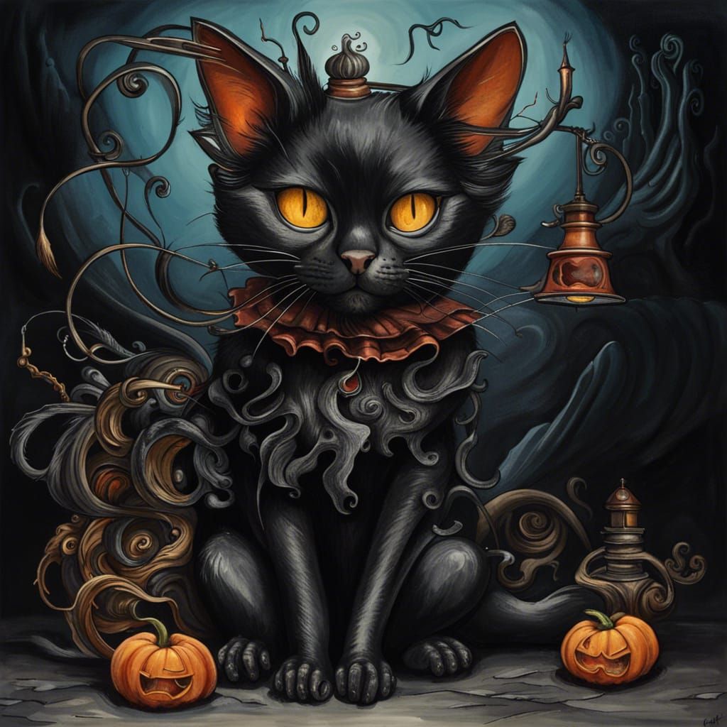 Steampunk Halloween Cat