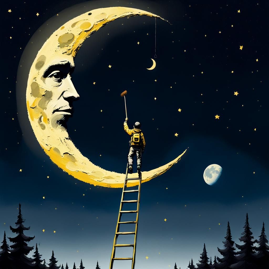 Painting the Moon: A Surreal Night Photograph