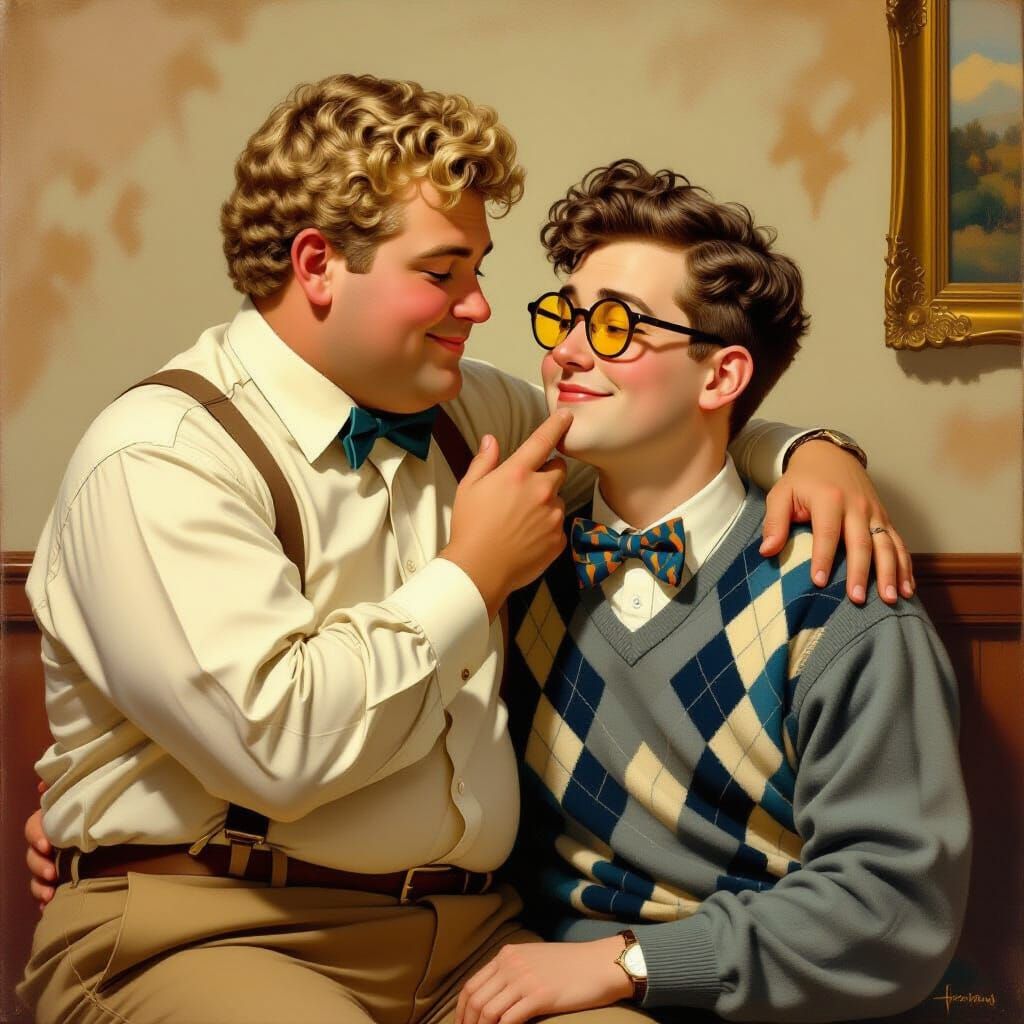 Intimate Moment Between Friends, Rockwell Style