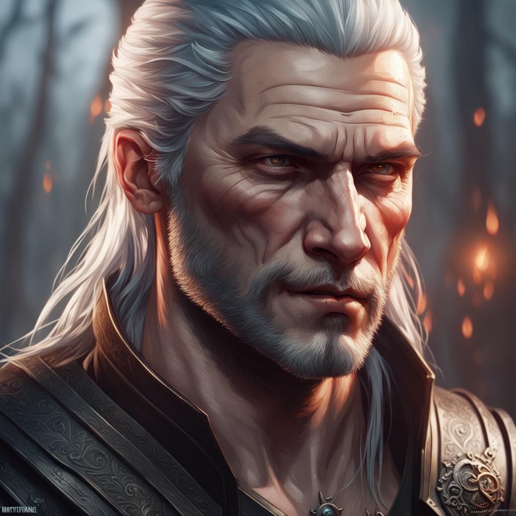 The Witcher Portrait in Artgerm Style