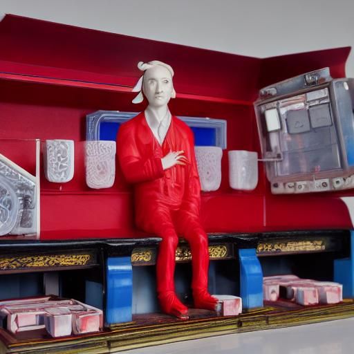 Porcelain and Chewing Gum Portrait in Exhibition Style