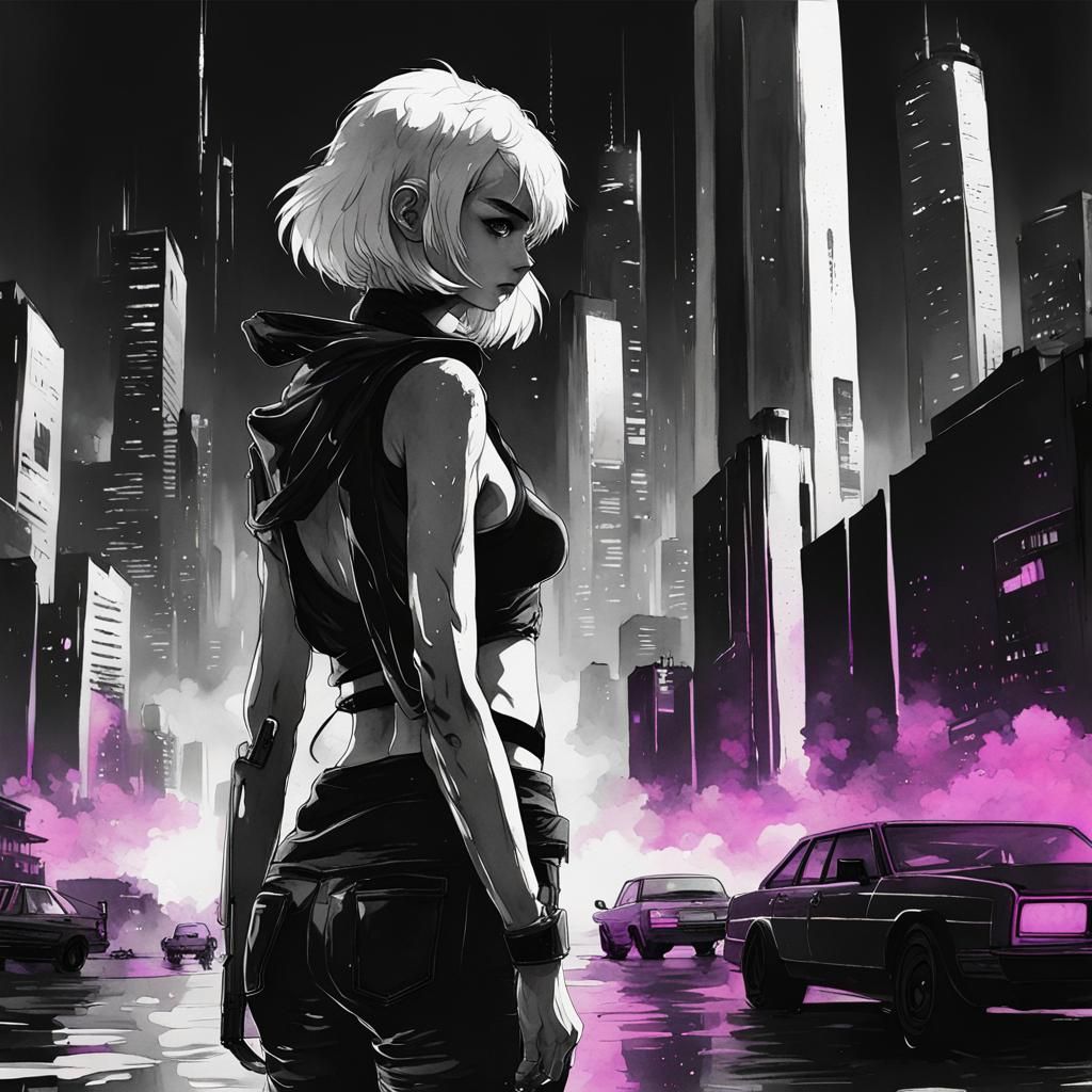 Epic Black and White Cyberpunk Design