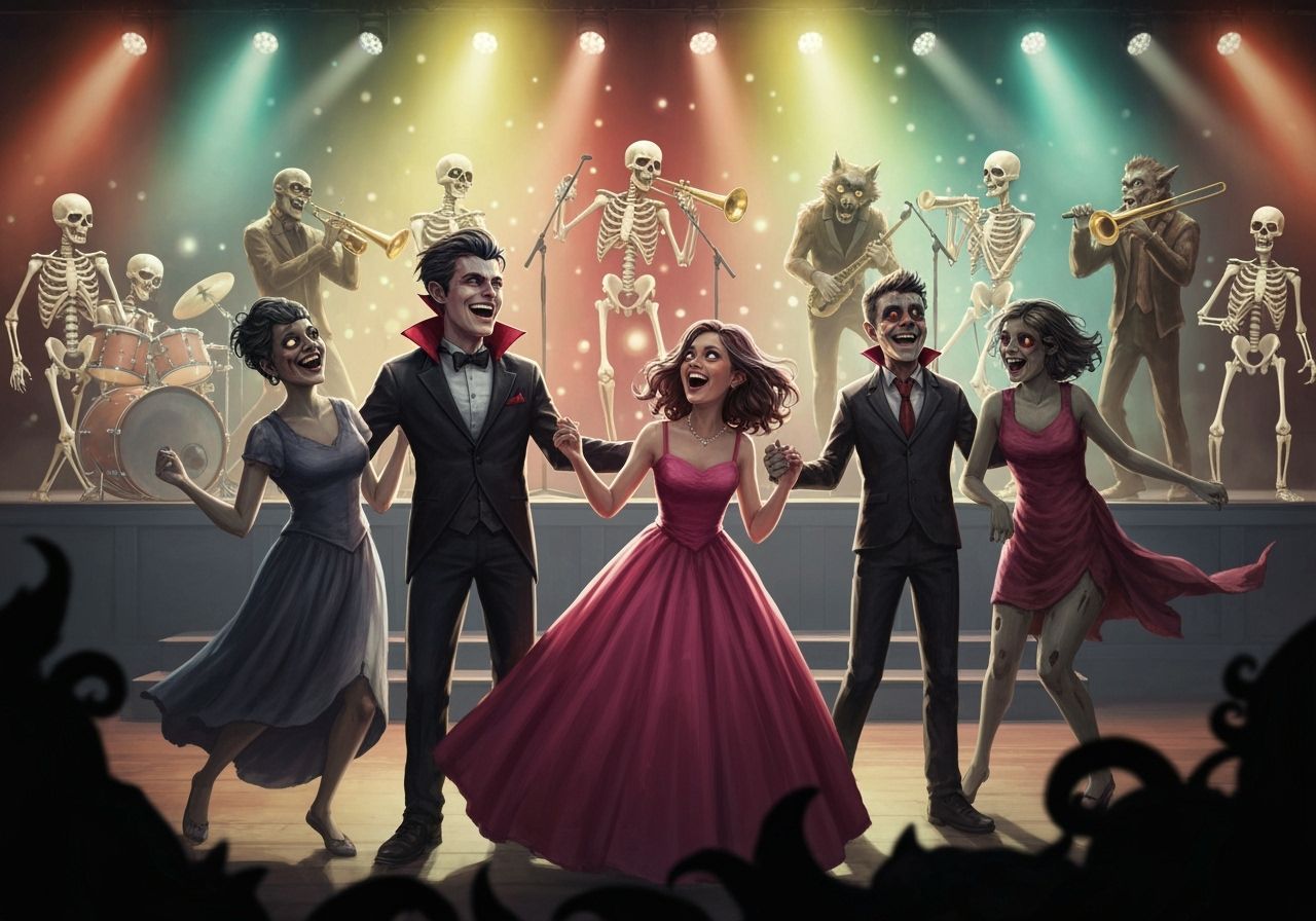 Monsters Dance at Prom Night With Skeleton Jazz Band