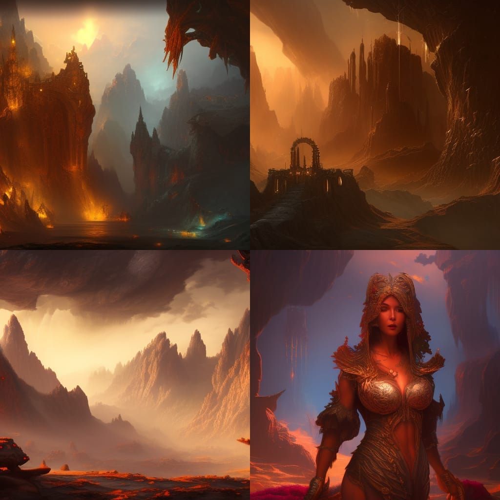 Detailed Matte Painting of an Attractive Woman