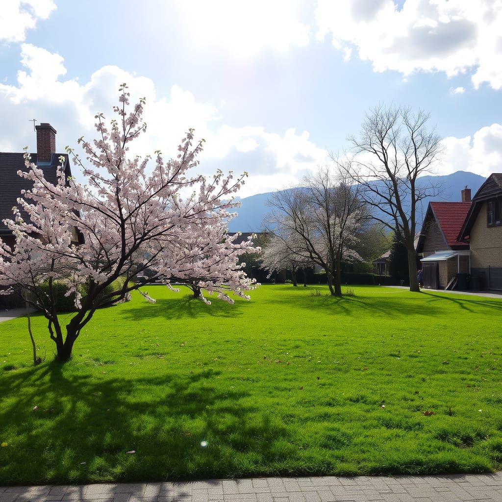 Springtime in Vibrant Watercolor Style