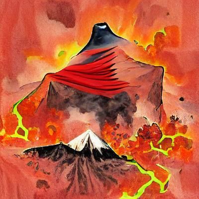 Volcano Eruption in Superhero Comic Style