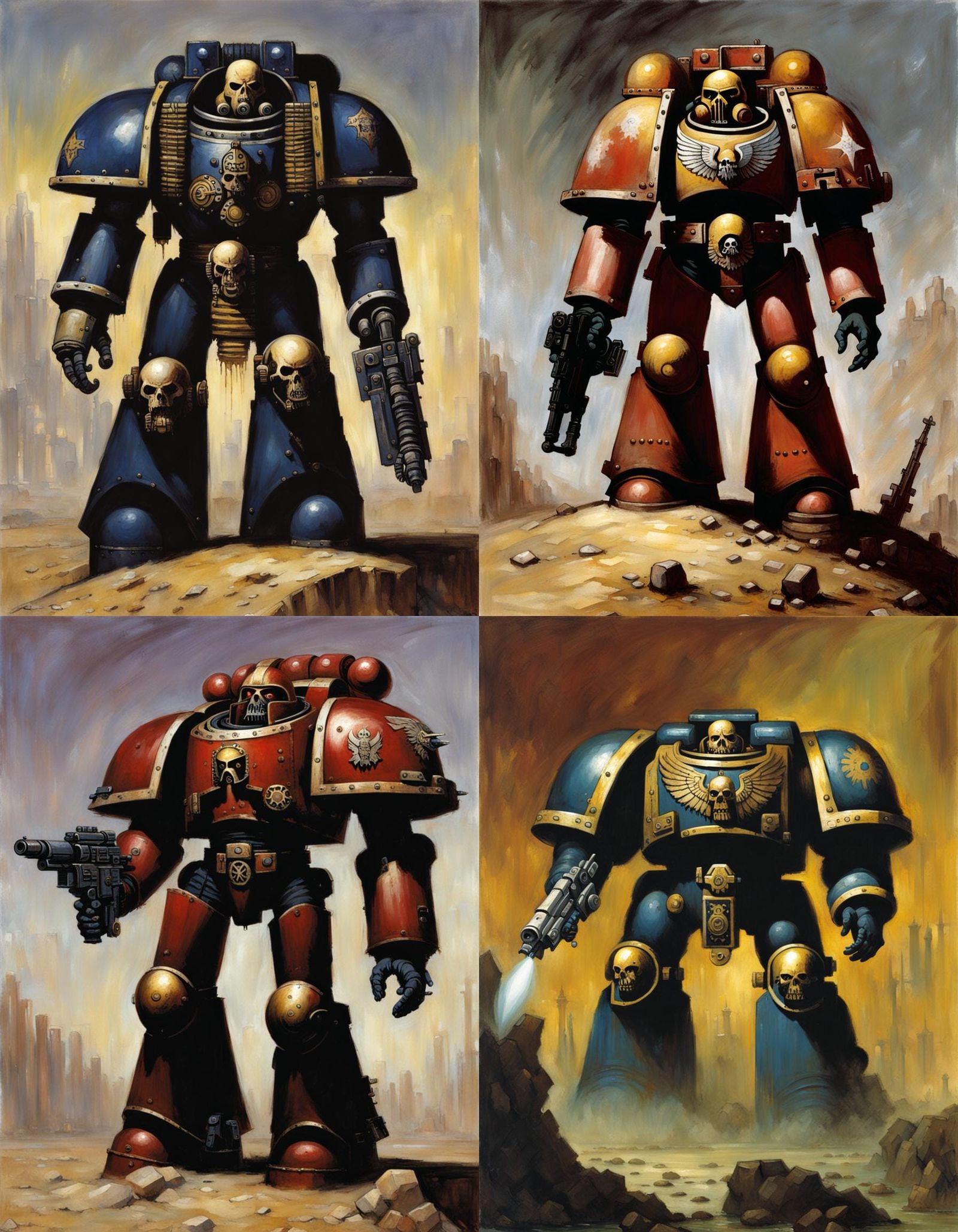 Space Marine Dreadnought in Dark Fantasy Style